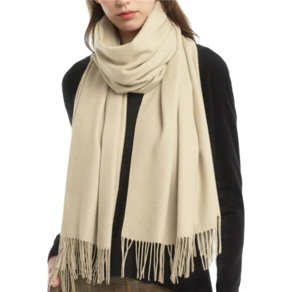 Pashmina Shawl Wraps Cashmere Beige